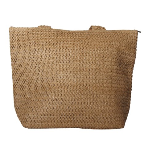 TORBA TOREBKA DAMSKA SŁOMKOWA Duża Plażowa SHOPPER Lato Brązowa 46x36cm TORBA TOREBKA DAMSKA SŁOMKOWA Duża Plażowa SHOPPER Lato Brązowa 46x36cm