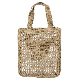 TORBA TOREBKA DAMSKA SŁOMKOWA Plażowa Brązowa 41x31cm Włochy