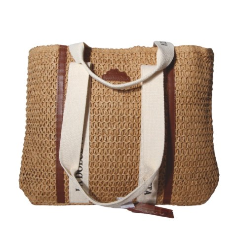 TORBA TOREBKA DAMSKA SŁOMKOWA Plażowa Lato Brązowa 42x31cm Włochy TORBA TOREBKA DAMSKA SŁOMKOWA Plażowa Lato Brązowa 42x31cm Włochy